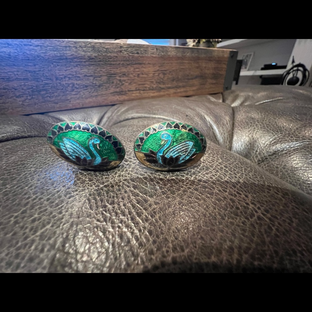 Beautiful peacock cuff links